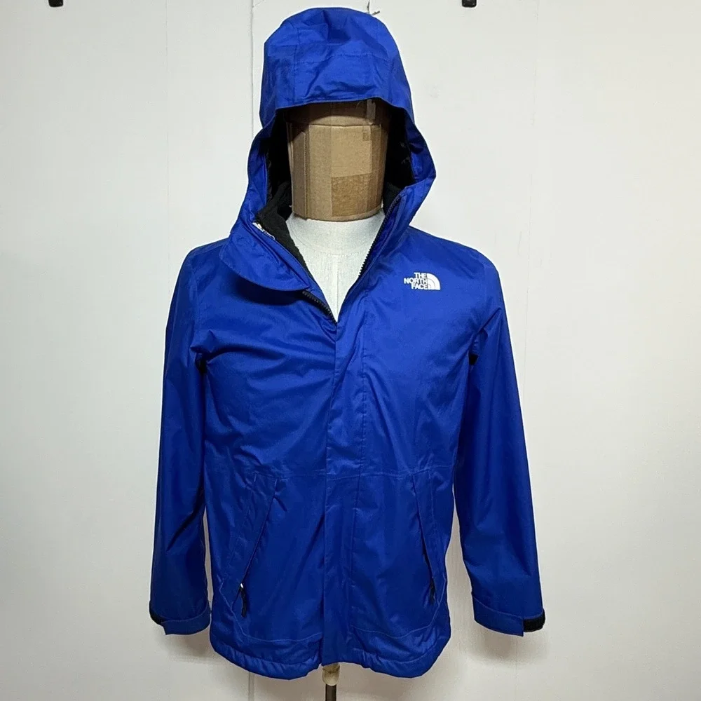 North Face Jacket Boys Large 14/16 Blue Triclimate DryVent 3-in 1 Full Zip Hood